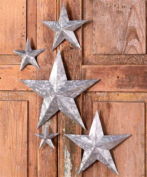 rustic metal stars wall decor